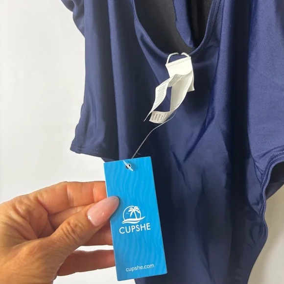 NWT one piece Swimsuit Size L Blue - Picture 4 of 6